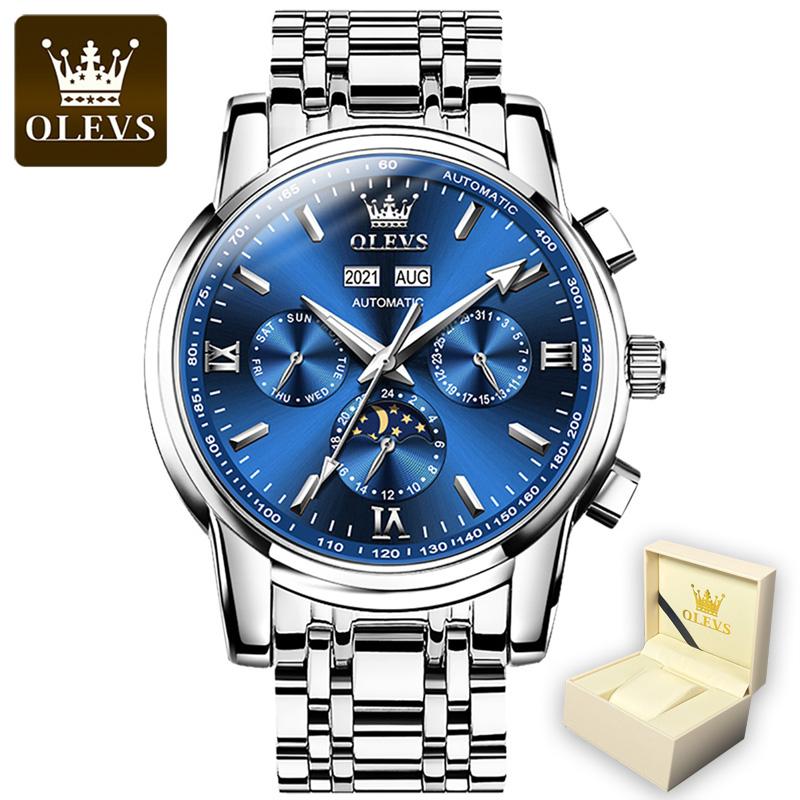 OLEVS 6633 с подарочной коробкой Роскошные автоматические механические часы Водонепроницаемые мужские часы