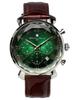 Мужские часы-хронограф Salvatore Marra с граненым стеклом, зеленые и коричневые, SM19104-SSGRGDBR