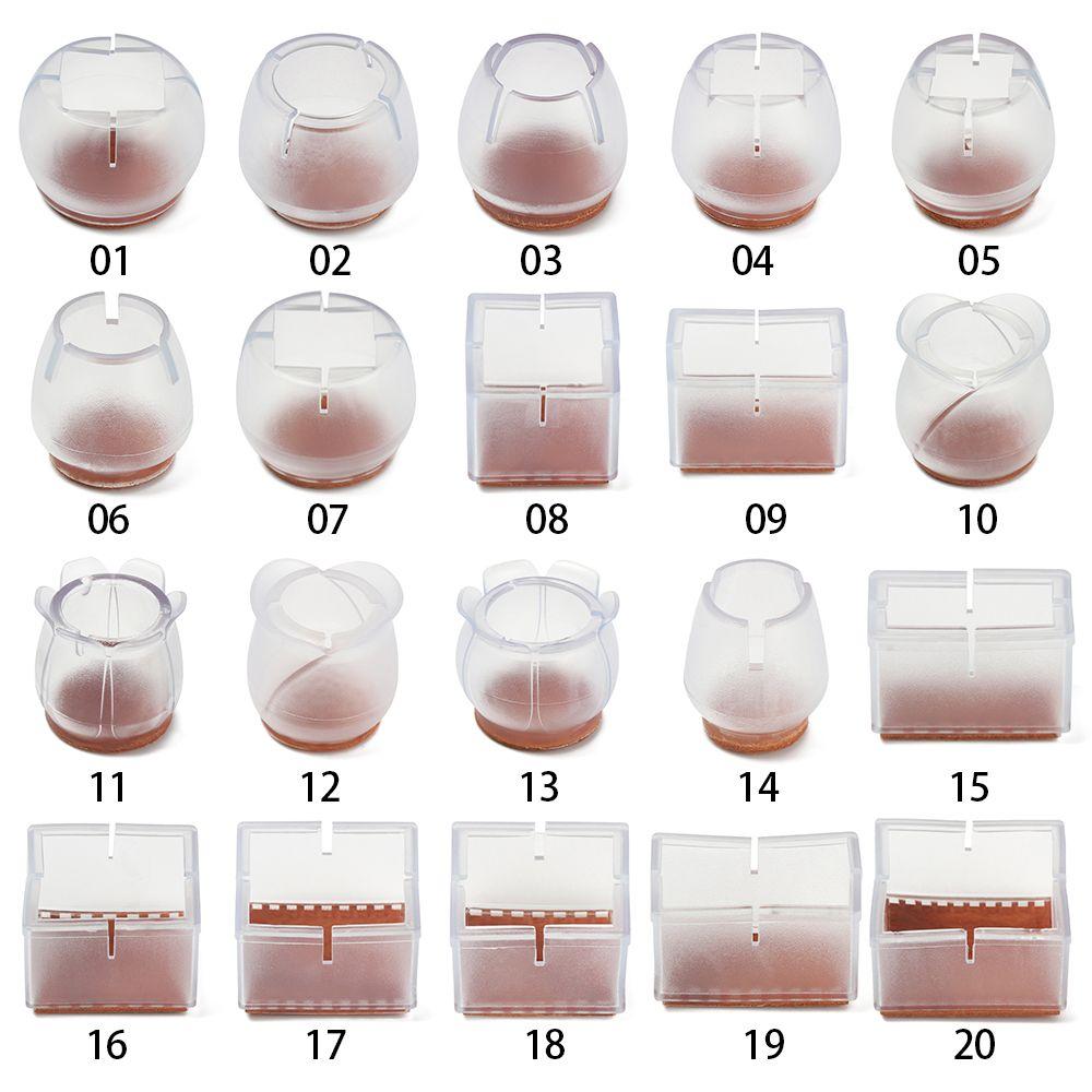 12Pcs/lot Thick Wear-resistant Silicone Floor Protector Chair Leg Caps Anti-slip Pad Table pads