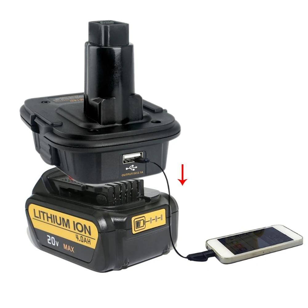 Адаптер Dewalt DCB201 для аккумуляторов Dewalt и Milwaukee 18V (DM18D) черный