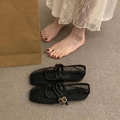 Нишевый дизайнерский смысл полые дышащие сетчатые туфли Мэри Джейн новые сандалии женские рыболовная сетка одинарные туфли