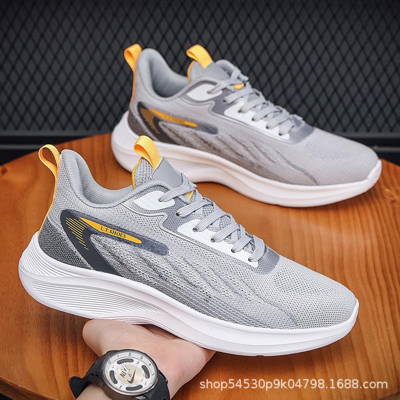 Мужская обувь дышащая ученическая обувь средней школы на платформе с плетеной подошвой повседневная спортивная обувь мужская летняя сетчатая обувь универсальная молодежная обувь для бега на платформе