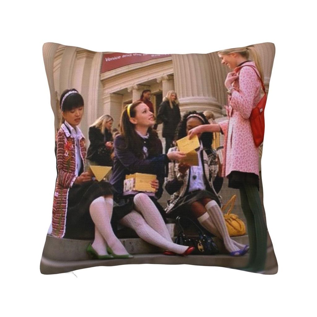 Classic Movie Gossip Girls Square Pillowcase Cushion Cover Pillow Case Throw Pillow Cover for Home Bedroom Car