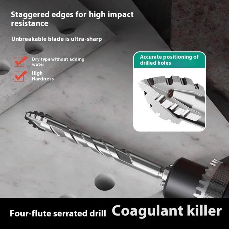 Набор сверл по плитке и бетону из 4 предметов, четырехзаходные, из легированной стали, для точного сверления в твердых материалах