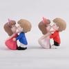 Resin Kissing Bride Groom Model Figurine Miniature Wedding Scenery Ornaments