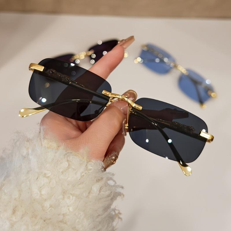 Simple Retro Style Chic Frameless Fashionable Glasses Suitable for Men and Women To Wear