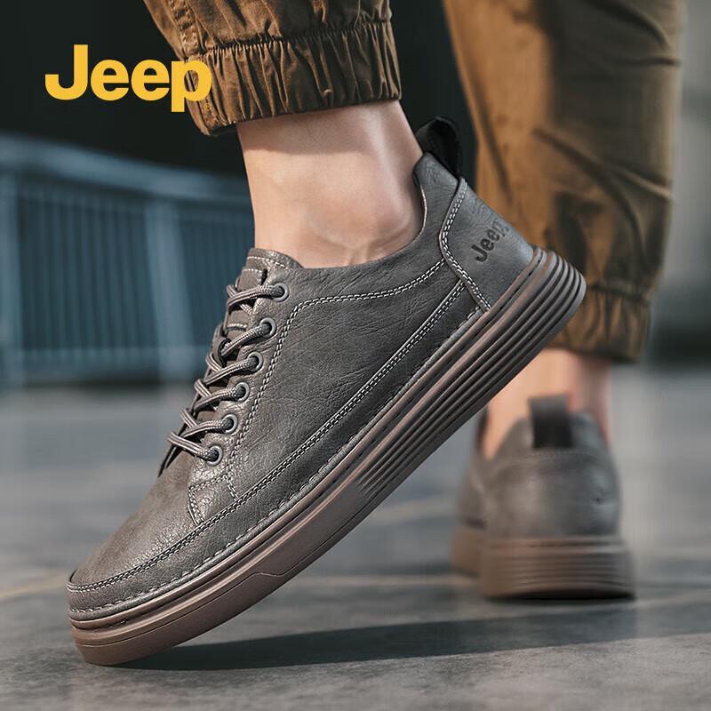 Jeep Мужская кожаная повседневная и рабочая обувь
