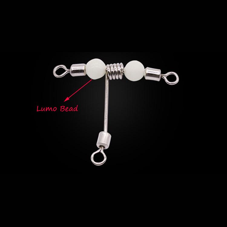 20pcs Luminous Beads /Swivel / 3-Way T Shape Stainless Wire Arms Fish Rig Branch Balance Fishing Tackle Accessories