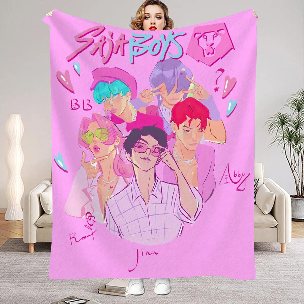 K-Pop D-Демоны H-Охотники Huntrix Одеяла Качество Мягкое Теплое Плед Зима Девочки Мальчики Подарок Для Дивана Кровати Офиса Кемпинга