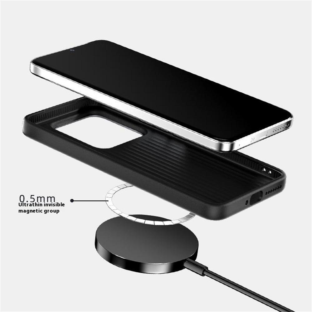 ABEEL For Xiaomi 15 Pro Case Compatible with MagSafe Printed PC TPU Aluminum Alloy Leather Phone Cover