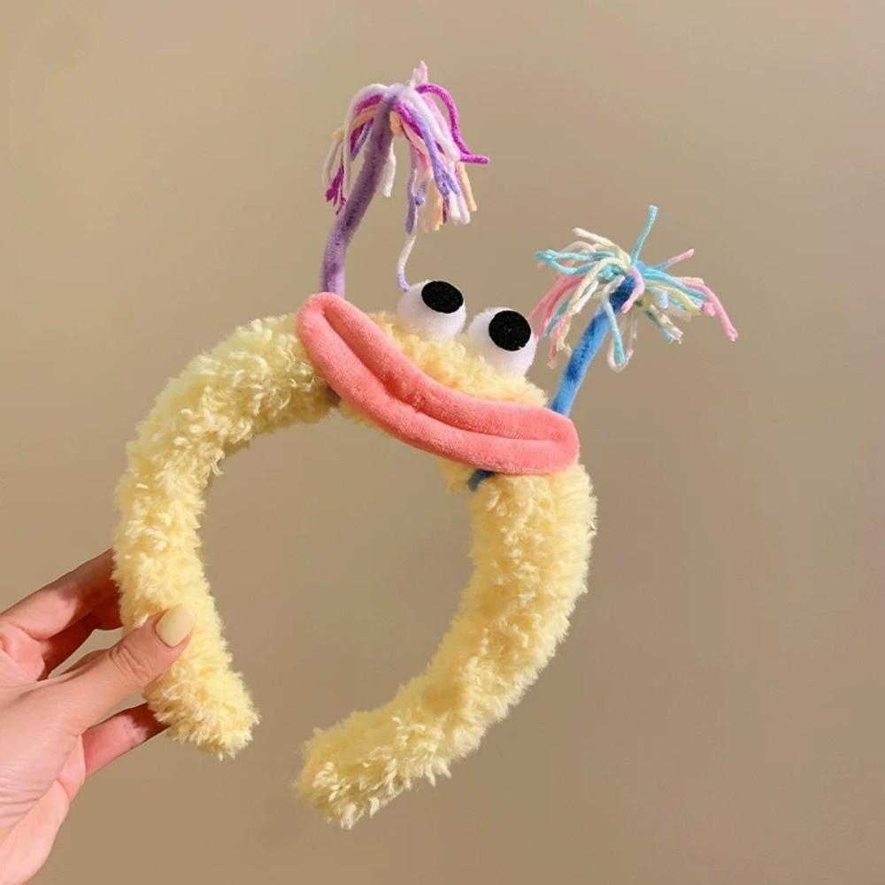 Colorful and Vibrant Big Eyes Plush Headband Hair Accessories Girls Cartoon Hairband Daily