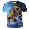 1-14 Years Children Short Sleeve T-Shirts Tiger Lion Animals Tshirt Baby Boys Girls Kids Summer Clothes Casual Oversized Tops