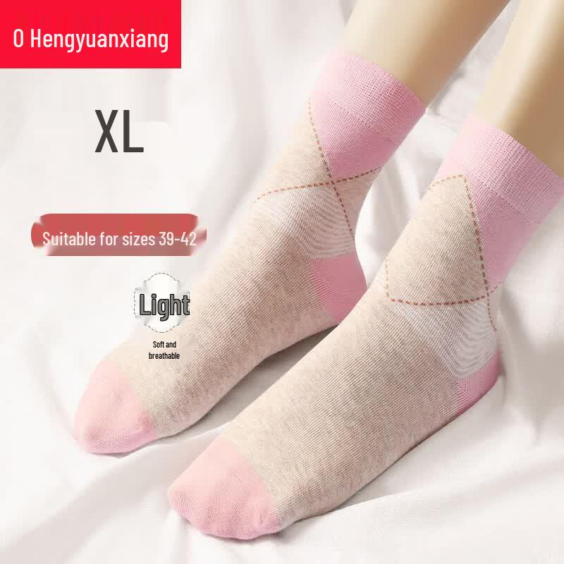 Hengyuanxiang Women's Extra-Large 5-Pack Mid-Calf Socks