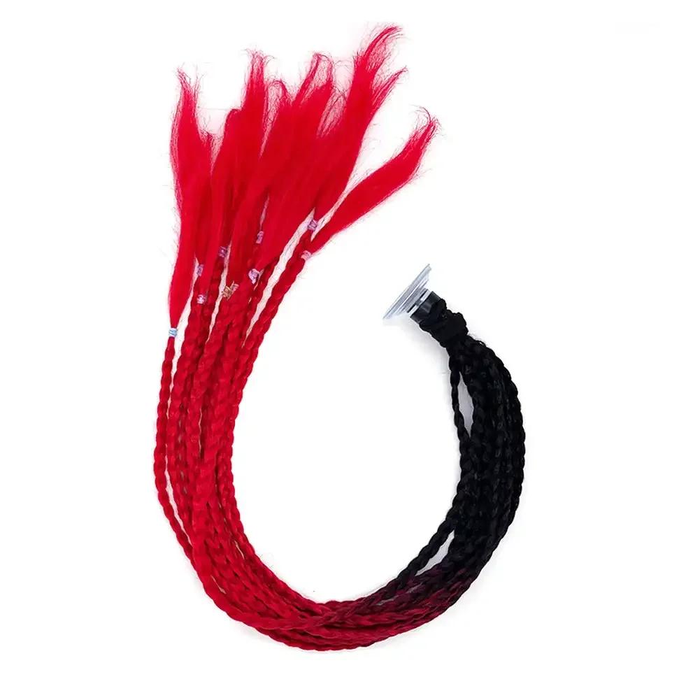 Дреды для шлема, косички для мотоцикла, грязная косичка, градиентная синтетическая косичка с присоской