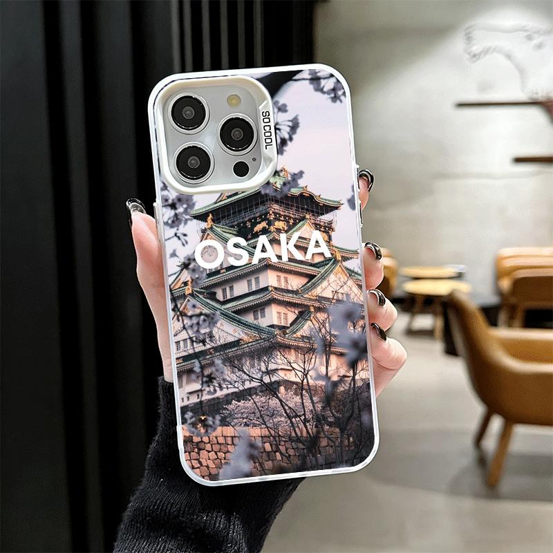 Осака Токио Япония Пейзажи Мягкий чехол для телефона для iPhone 15 16 17 Pro Max 17Air 16E 14 Plus 13 12 Mini Ударопрочный чехол Задняя крышка