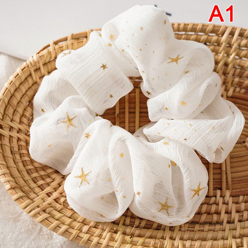 Women Girls Sweet Bright Print Elastic Hair Rubber Bands Ponytail Holder