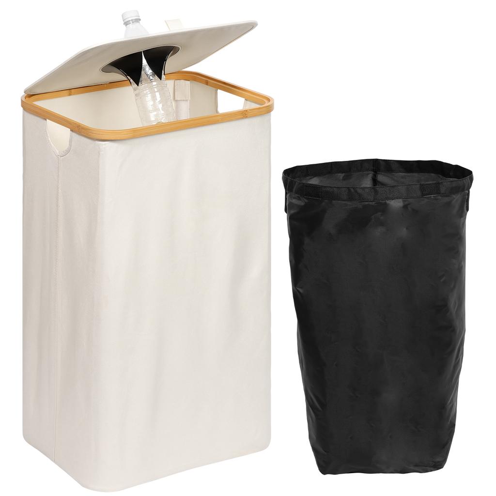 110L Home Recycling Bin Foldable Recycle Storage Container with Reusable Inner Bag For Kitchen Recycle Bottle Cans Glass Cartons