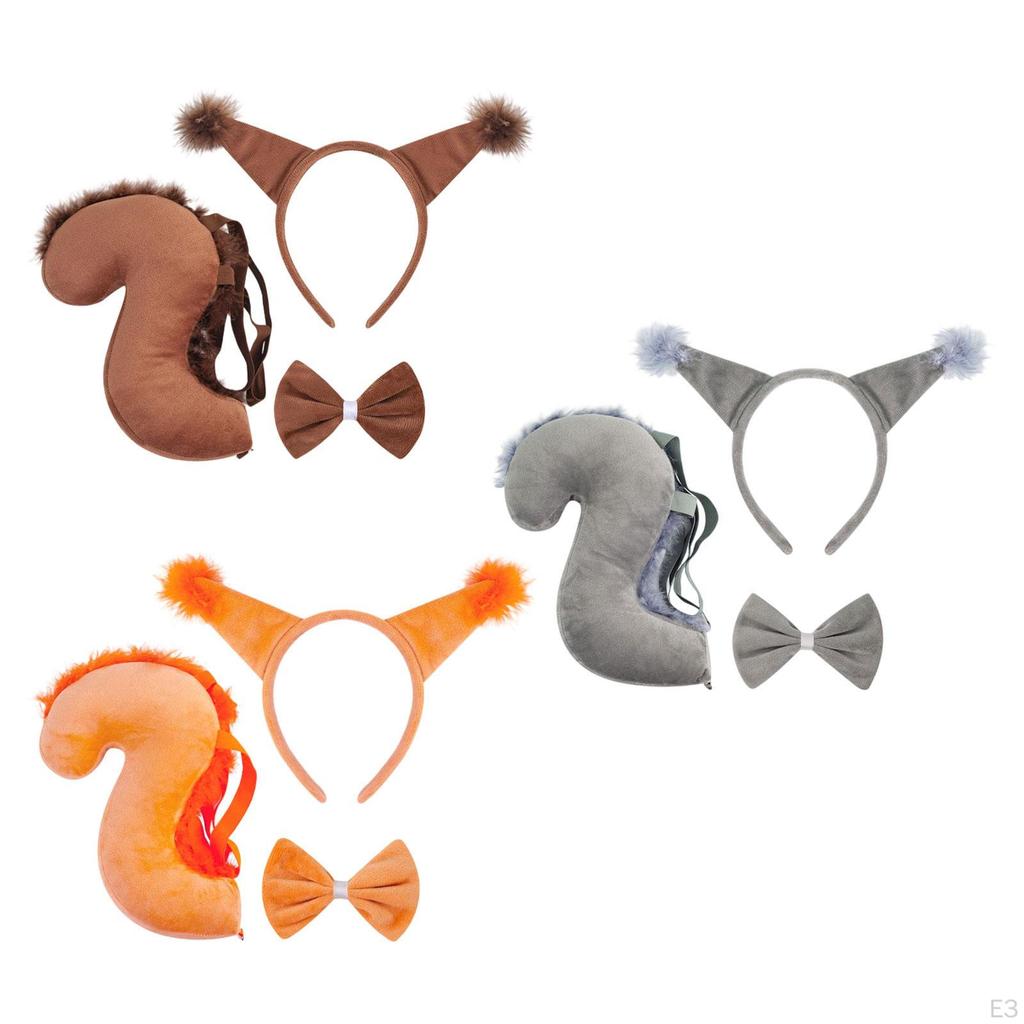 Animal Tail Costume Kit Cosplay Dress Up Headwear Headband for Christmas Holiday