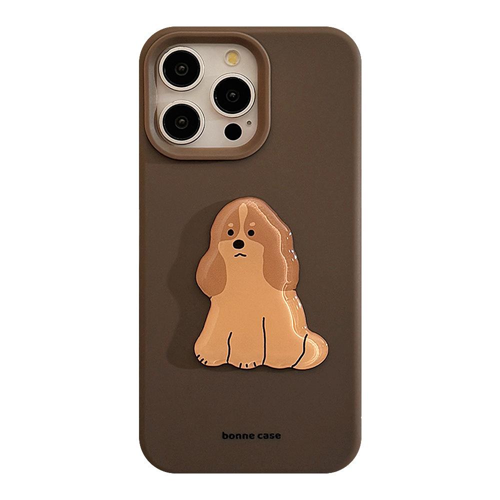Simple Puppy 17pro Max Apple 16 Mobile Phone Case Silicone Iphone14 Suitable for 13 Three Dimensional Niche