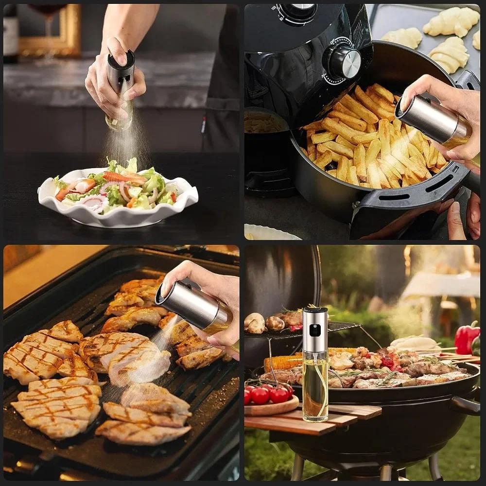 Масло для готовки Кухня Пресс Спрей Стеклянная бутылка из нержавеющей стали 304 для ресторана Бутылка идеально подходит для здоровой готовки и выпечки