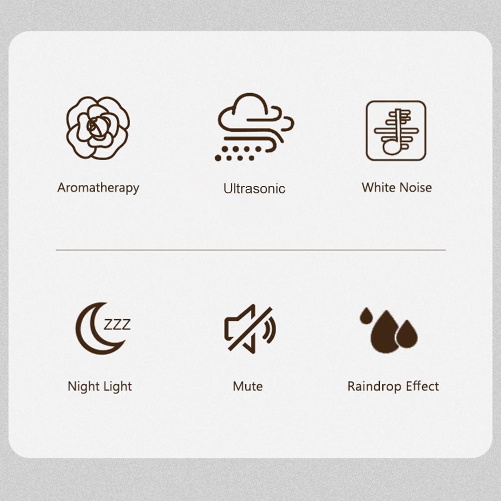 Rain Cloud Humidifier Water Drip White Noise Essential Oil Diffuser 500ml Mute Ultrasonic Mushroom