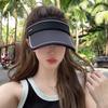 Черная шляпа от солнца женская 2025 новая популярная летняя защита от УФ-лучей с открытым верхом спортивная для бега на открытом воздухе