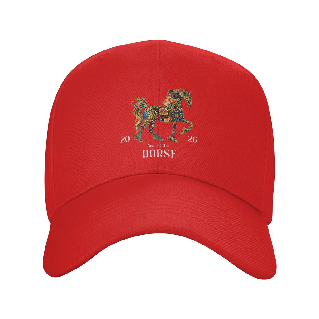 Colorful Horse Art Watercolor Graphic Year of The Horse 2026 Casual Baseball Cap Hip Hop Hats Summer Street Style Baseball Caps