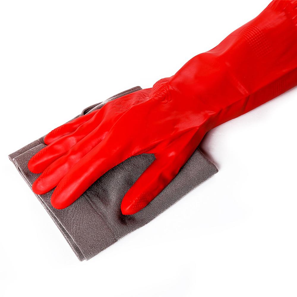 Red Rubber Washing Wash Dishes Cleaning Long Sleeve Household Gloves Latex Gloves Kitchen