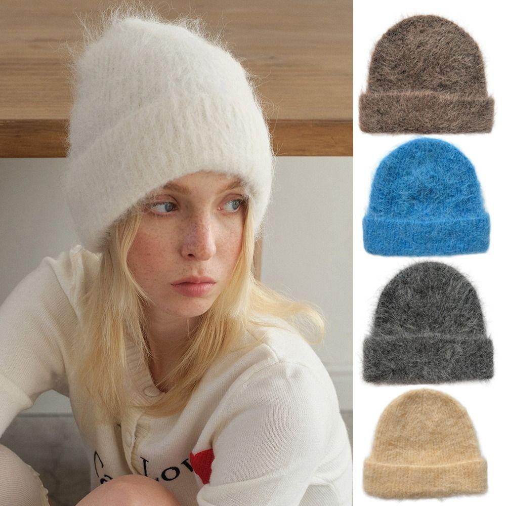 Winter Warm Alpaca Wool Beanies Thicken Keep Warm Caps Fashion Plush Bonnet Women Accessories