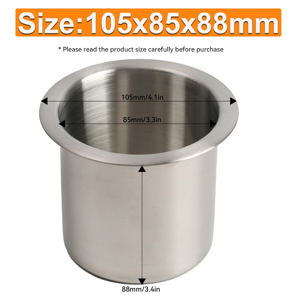 2Pcs Universal Stainless Steel Cup Drink Holders Portable Cup Mount Organizer Storage
