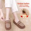 2024 Autumn/Winter Women's Flat Fur Shoes: Plush, Warm, Casual Slip-On Cotton Footwear