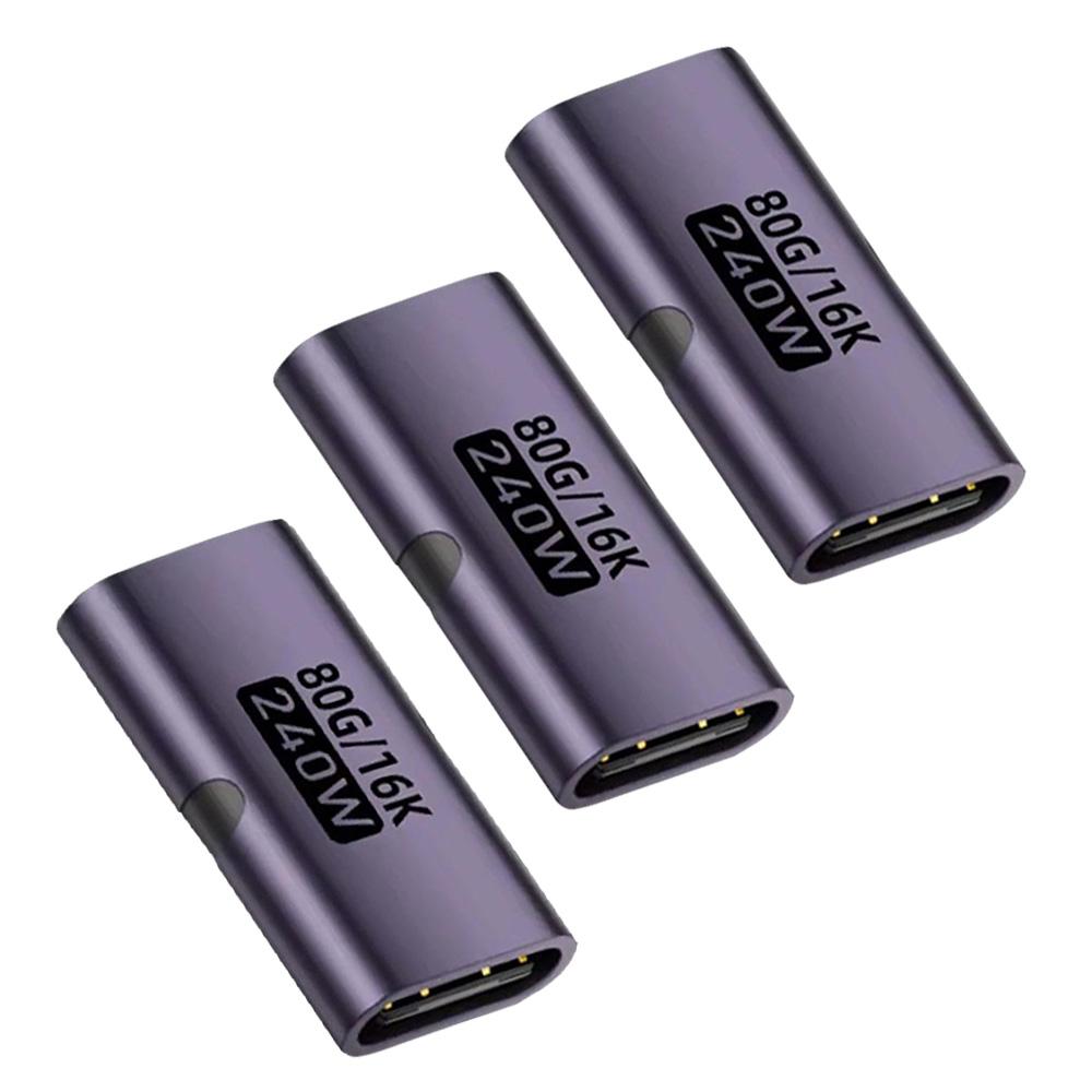 240 Вт Адаптер PD USB C Female на Type C Female Адаптер 80 Гбит/с Высокоскоростной 8K 60 Гц Видео Быстрая Зарядка для IPhone 15 16 17 IPad