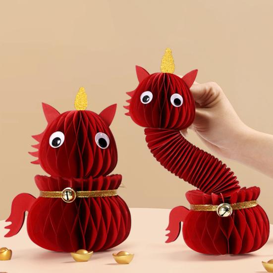 Фигурка лошади на китайский Новый год, выдвижная сотовая, зодиакальная лошадь, украшение, 3D складная бумажная лошадь, настольное украшение для Праздника весны, домашний декор
