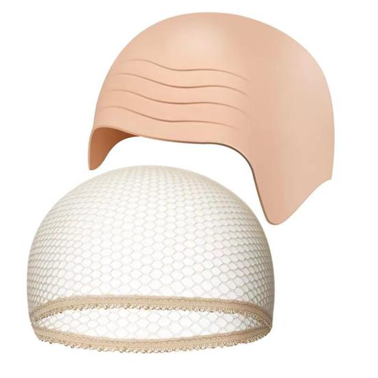 Wig Headgear Soft Makeup Latex Bald Hat Wig Adjustable Size Reusable Mesh Cover Film Television Performance Dress Up Props Men Costume Accessories