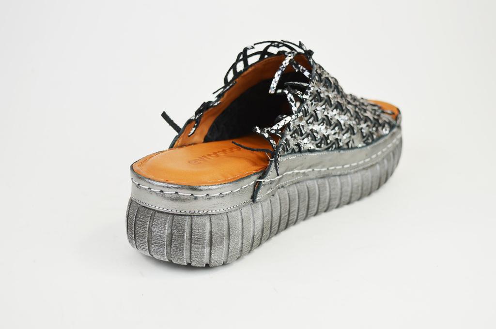 Шлепанцы Evromoda 1825 36 Серебристые кожа