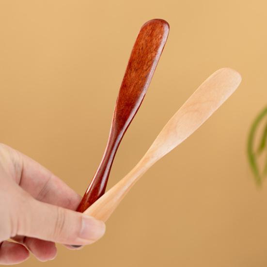 Нож для масла Сплошное дерево Изогнутая ручка Масло Джем Смешанные начинки Соскребать тесто Масленка Кухонный инструмент
