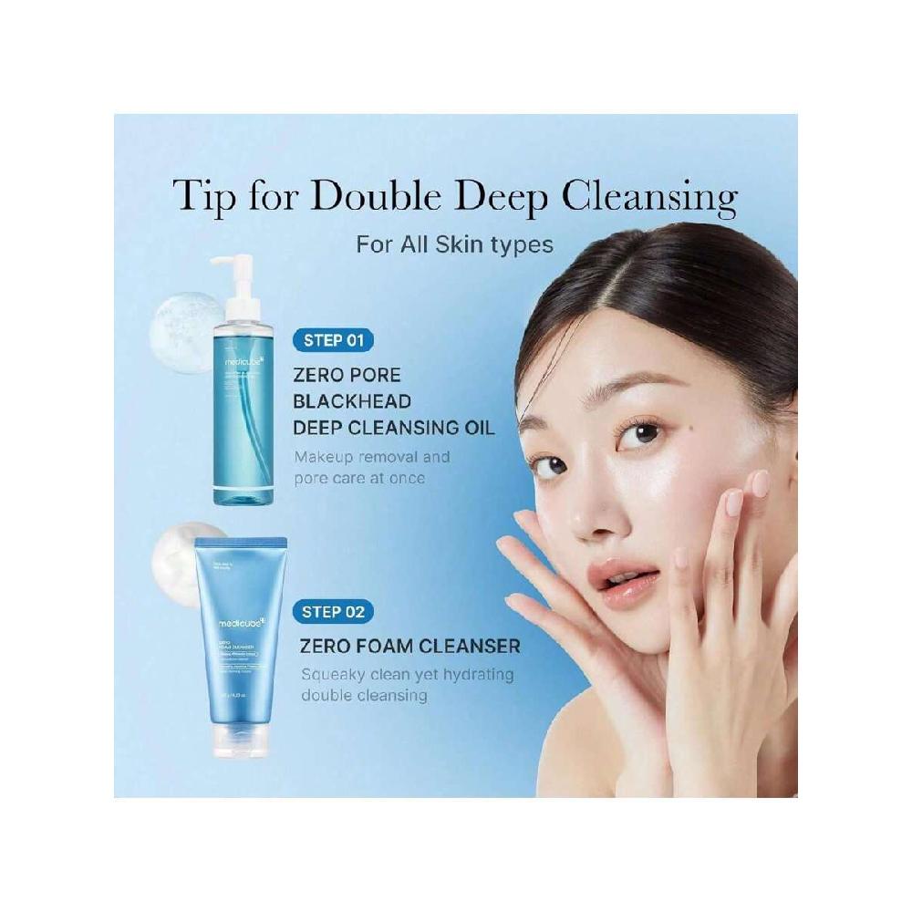 Medicube Zero Pore Blackhead Deep Cleansing Oil 205ml Makeup Remover For All Skin Types, Daily Moisture Facial Cleanser, Low-Irritation