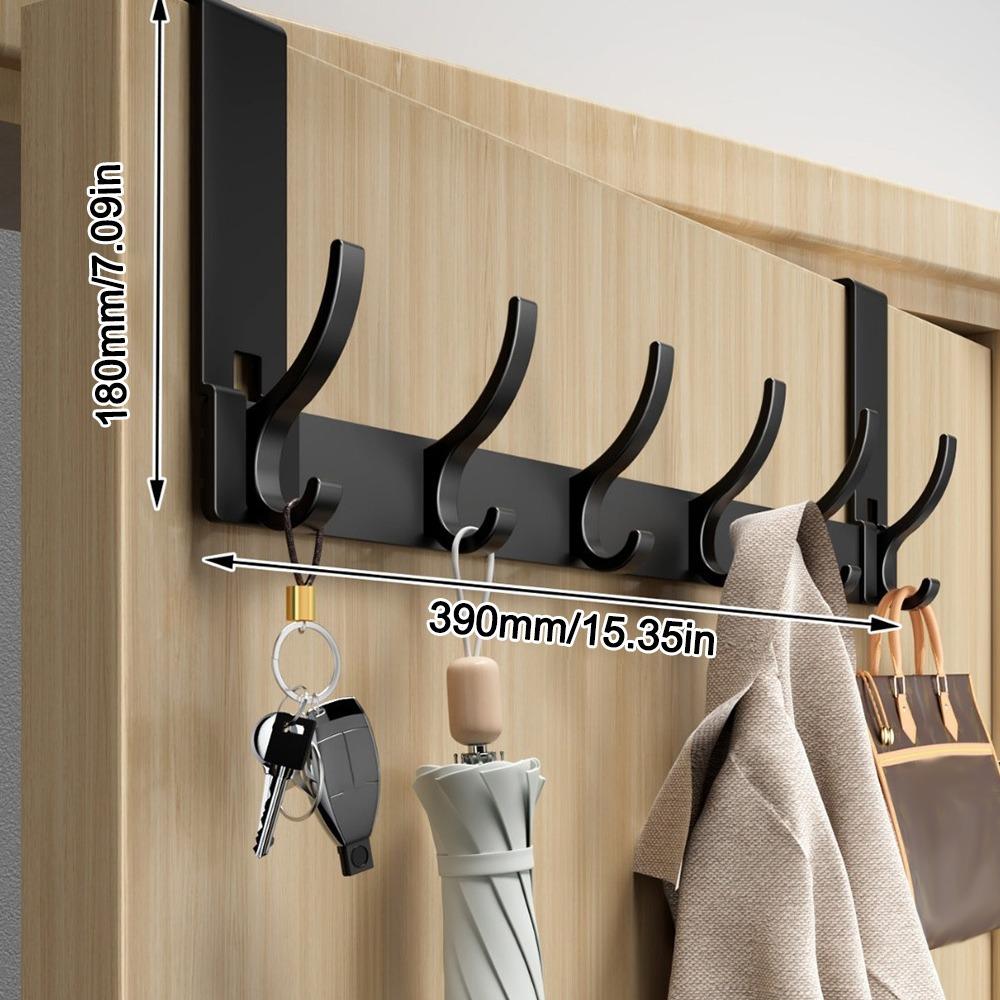Настенная полка для хранения за дверью без пробивания отверстий, держатель для хранения, вешалка для одежды, креативность, 6/7/8 дверных крючков