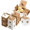 50pcs Kraft  Paper  Gift Box Recyclable Beautiful Simple Heart-to-heart Design Retro Candy Packaging