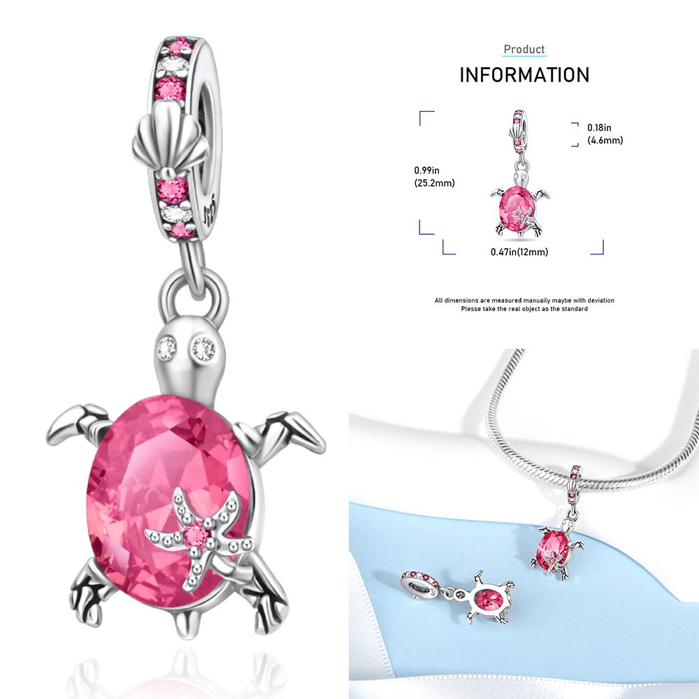 Циркон Сердце Клип Шармы Цветок Клевер Шарм Медь Морская Черепаха Бусины Подходят для DIY Оригинальный Браслет Ювелирные Изделия