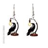 Simple Gothic Acrylic Earrings 2D Flat Dangle Earrings Crow Pendant Earrings  Women Accessories