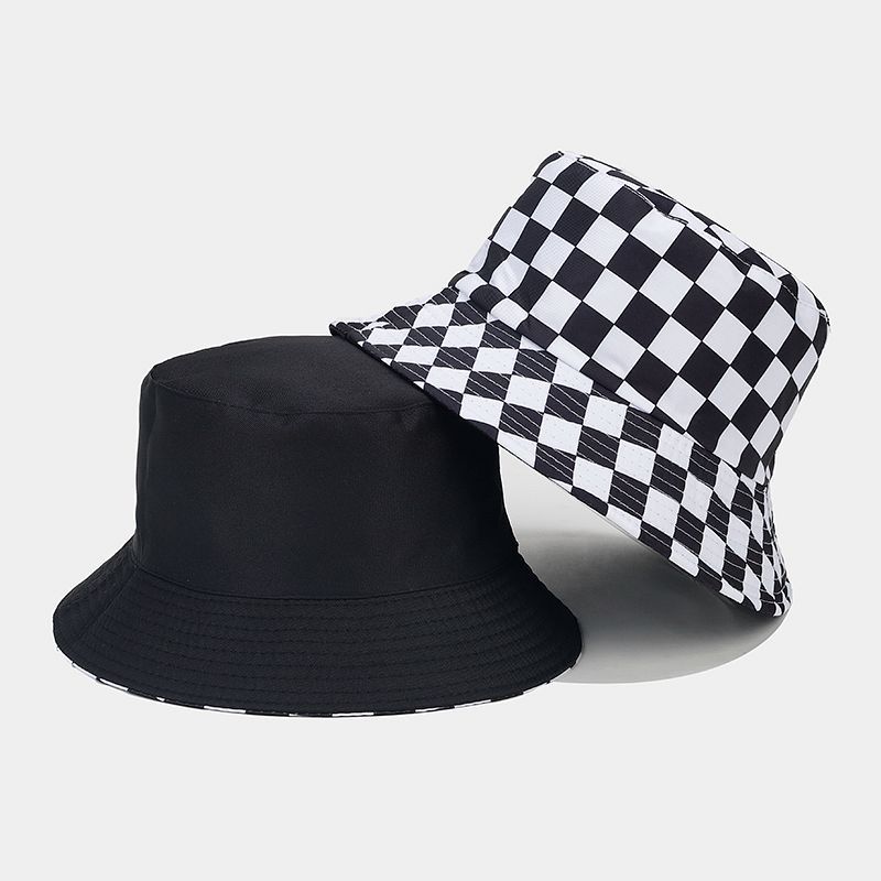 New Fashion Plaid Bob Hat Bucket Hats Women Mens Reversible Travel Beach Fishing Cap Streetwear Hip Hop Caps