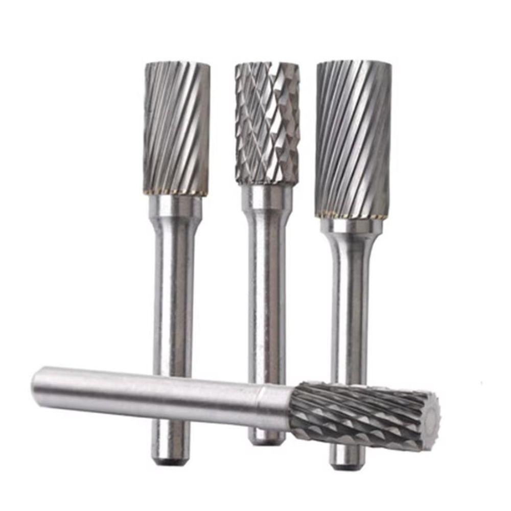 Cylindrical Type Rotary Burrs 6mm/8mm/10mm Tungsten Steel Grinding Head Engraving Bits