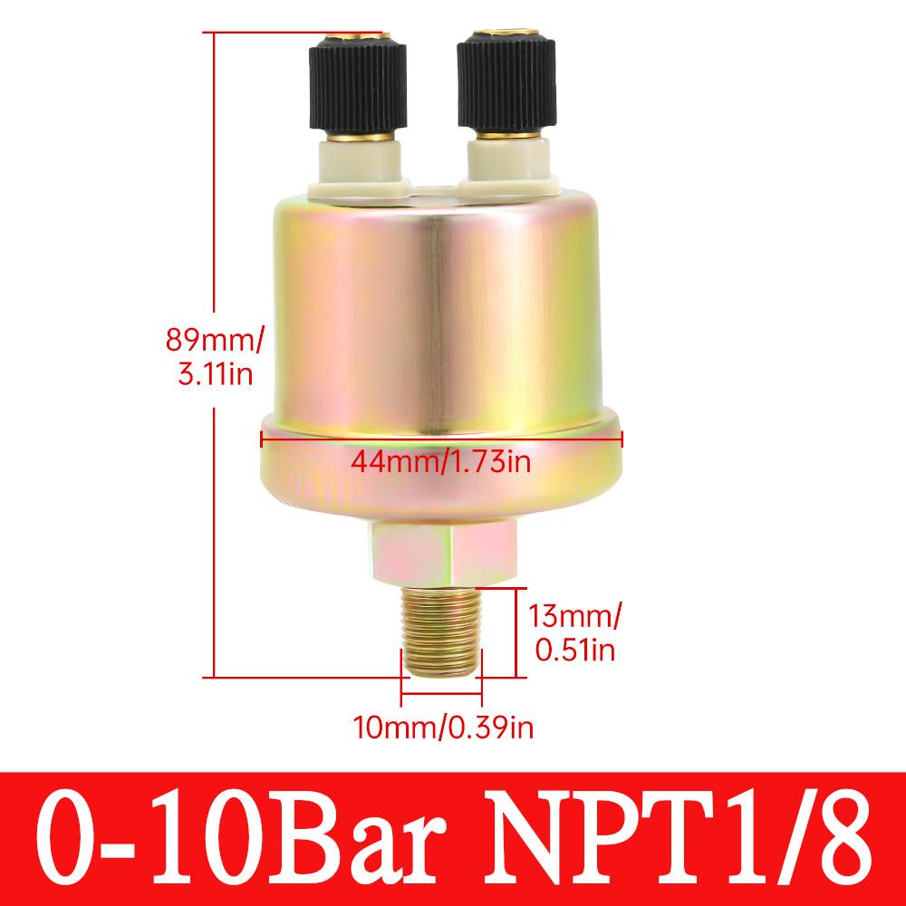 8 Colors Backlight Digital 52mm Car 4 in 1 Multifunction Gauge with Fuel Level Oil Pressure Water Temp Voltmeter Temp Sensor