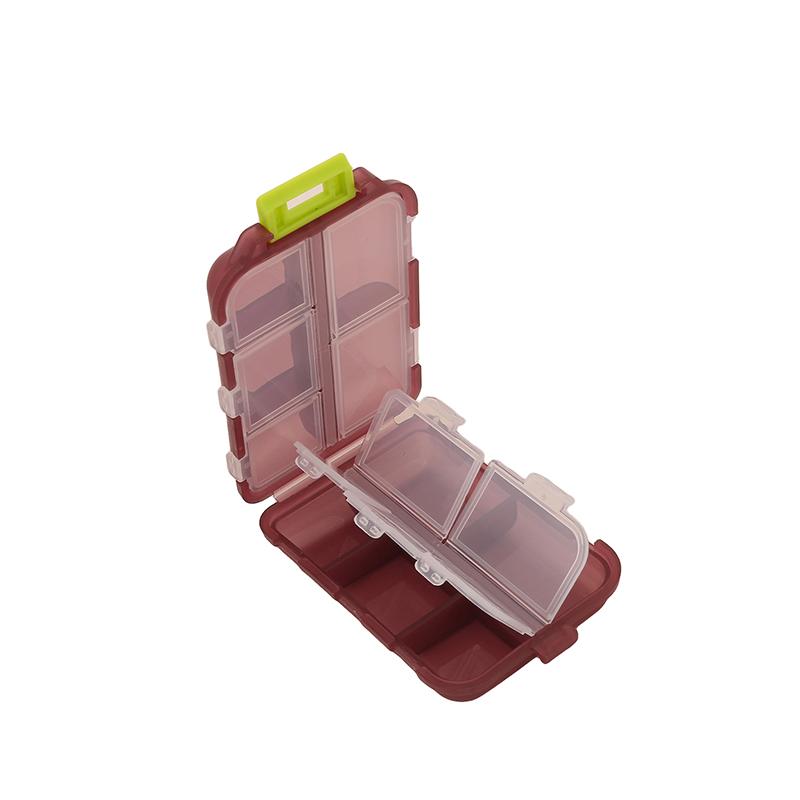 Weekly Travel Small Box Portable Pocket Tablet Organizer Plastic Container Boxs 10-compartment Storage Case