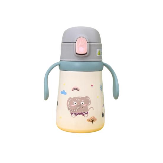 1 комплект термочашки емкостью 360 мл с ручкой и ремешком из пищевой нержавеющей стали с изолированным принтом животных