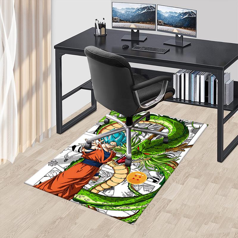 1pc Dragon Ball Z Goku and Shenron Anime Cartoon Design Office Chair Mat, Non-Slip Carpet for Home Decor, Suitable for All Seasons, Ideal Gift for Fan