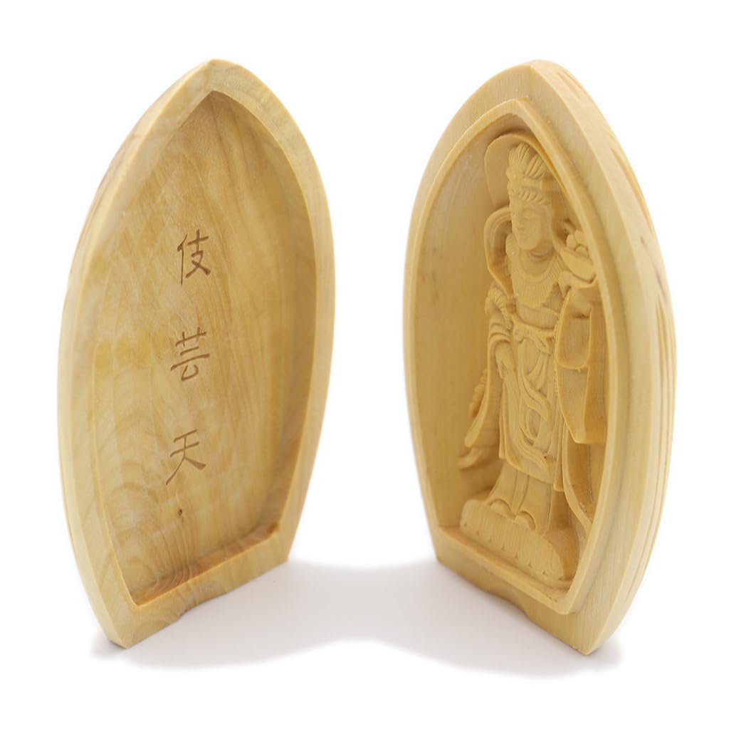 Kurita's Special Buddhist Statue [Guardian Deity] Gigeiten (Lotus-Shaped Incense Holder Buddha [Pocket Buddha]) Guardian Deity (Height 6.2cm, Width