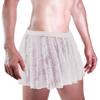 Men Low Rise Boxer Shorts Skirted Thong Lace Briefs Lingierie Transvestite Panties Crossdresser See-through Nightwear Sleepwear