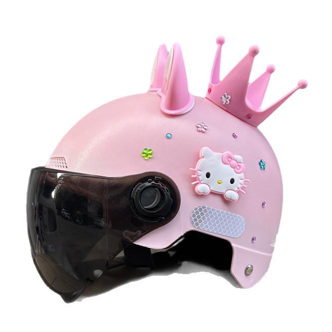 Шлем для электросамоката для взрослых Hello Kitty, сертифицированный 3C - Милый, Универсальный, Для любого сезона, Безопасный, Летний дизайн